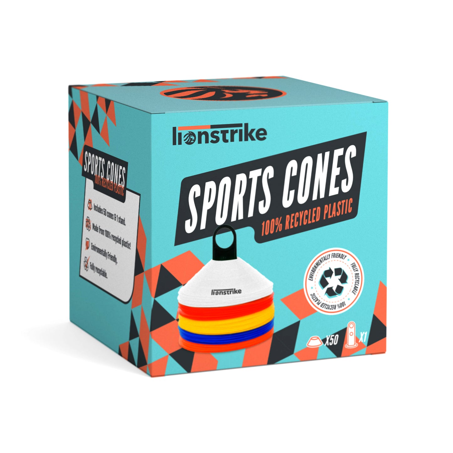 Lionstrike Football / Sports Cones Set – made from 100% recycled plastic