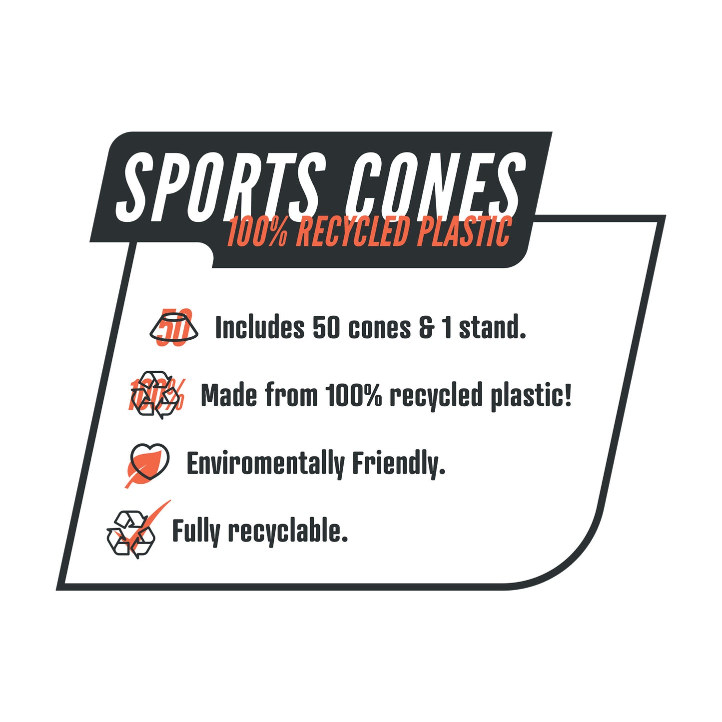 Lionstrike Football / Sports Cones Set – made from 100% recycled plastic